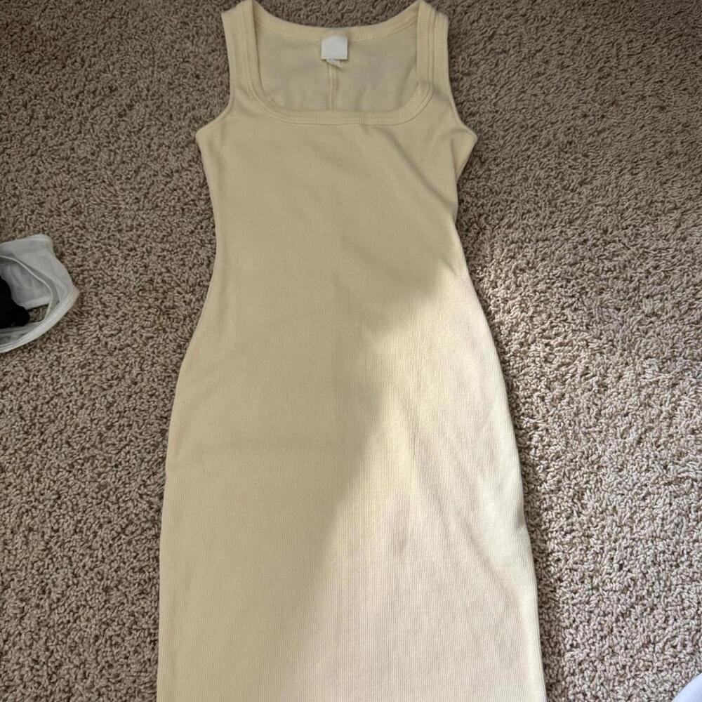 H&M Women's Cream and Yellow Dress